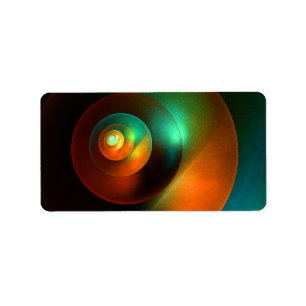 Colourful Circles Modern Abstract Art Pattern #18 Label