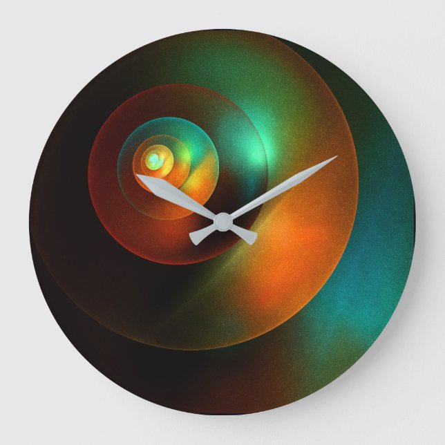 Colourful Circles Modern Abstract Art Pattern #18 Large Clock (Front)