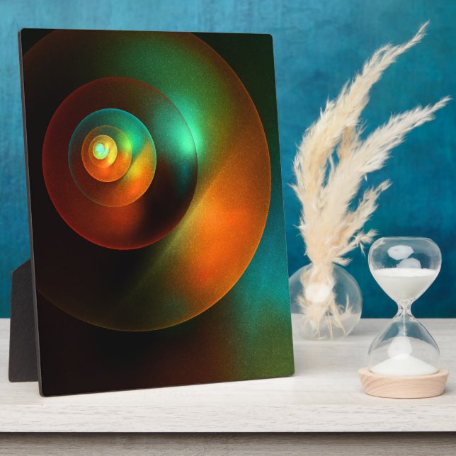 Colourful Circles Modern Abstract Art Pattern #18 Plaque (Side)