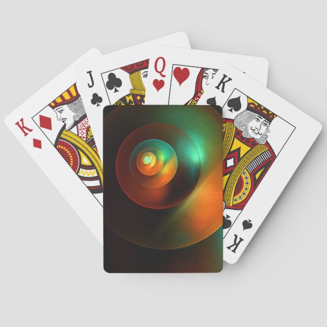 Colourful Circles Modern Abstract Art Pattern #18 Playing Cards (Back)