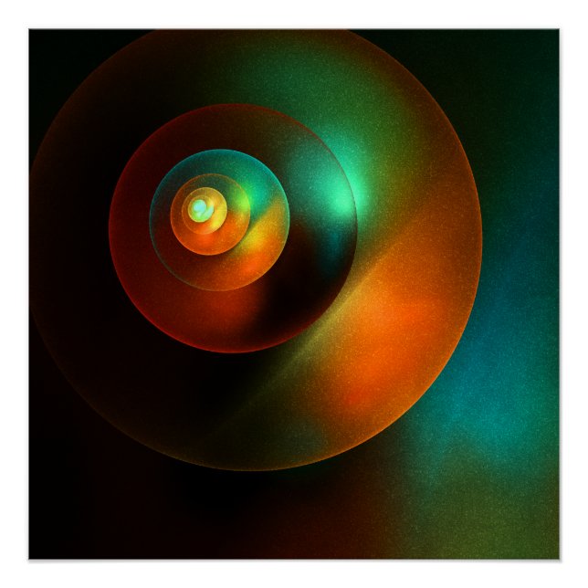 Colourful Circles Modern Abstract Art Pattern #18 Poster (Front)