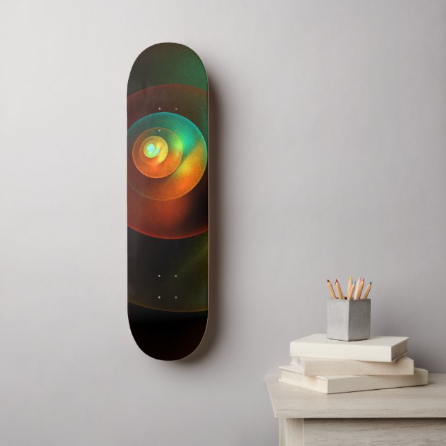 Colourful Circles Modern Abstract Art Pattern #18 Skateboard (Wall Art)