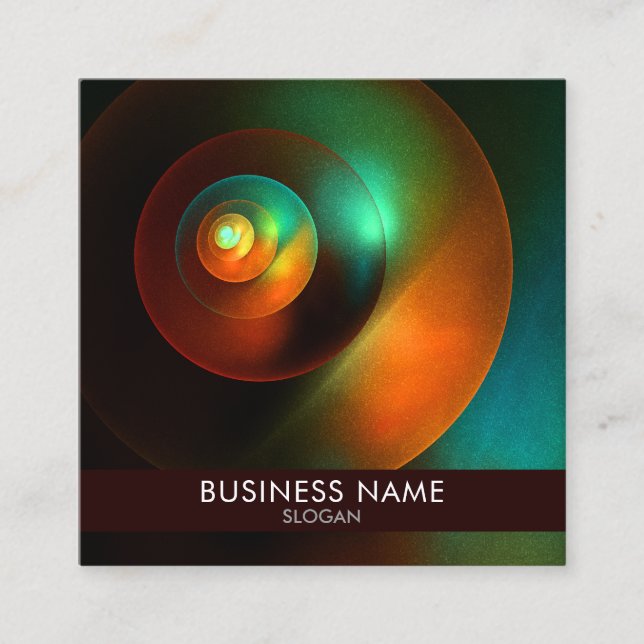 Colourful Circles Modern Abstract Art Pattern #18 Square Business Card (Front)