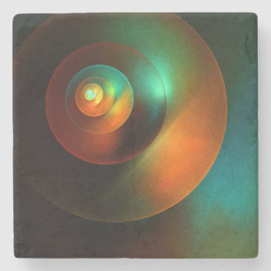 Colourful Circles Modern Abstract Art Pattern #18 Stone Coaster
