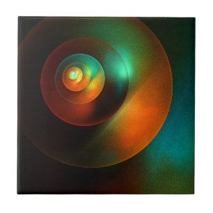 Colourful Circles Modern Abstract Art Pattern #18 Tile