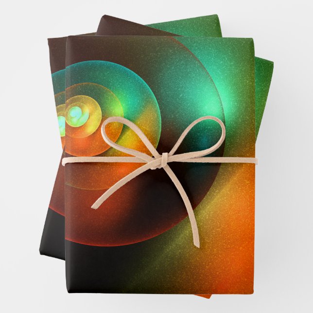 Colourful Circles Modern Abstract Art Pattern #18 Wrapping Paper Sheet (In situ)