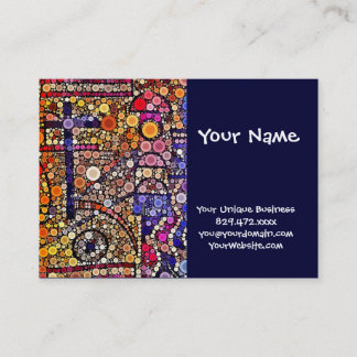 Colourful Circles Mosaic Southwestern Cross Design Business Card