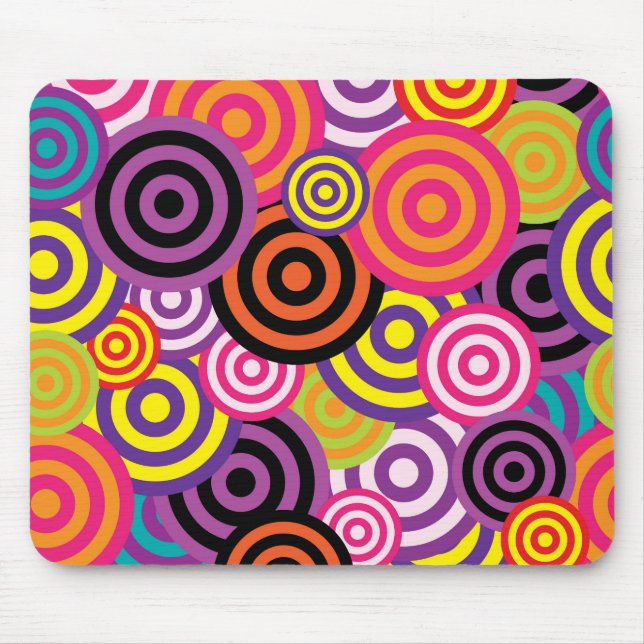 Colourful circles mouse pad (Front)