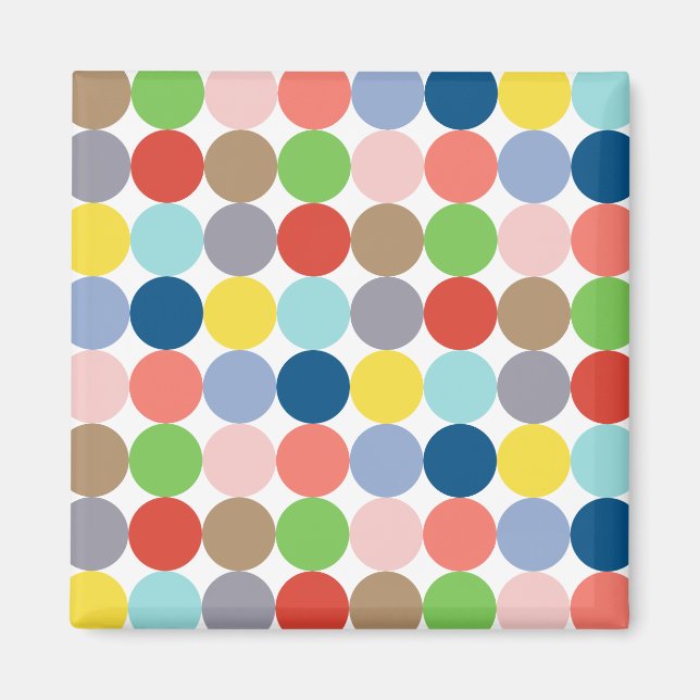 colourful circles of pastel colour... magnet (Front)