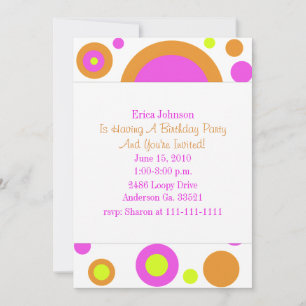 Colourful Circles Party Invitation