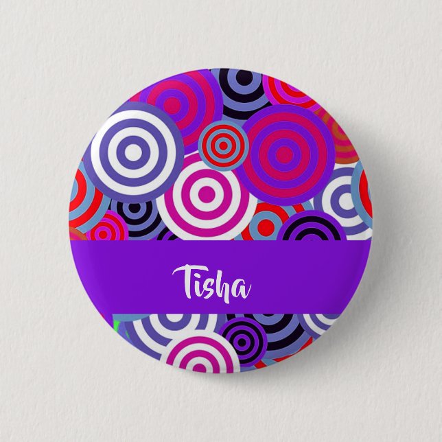Colourful circles pattern 2 inch round button (Front)