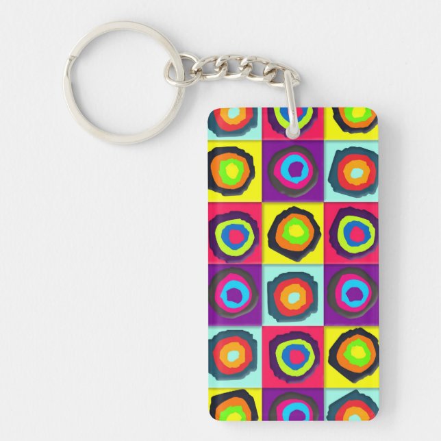 Colourful Circles Pattern Keychain (Front)