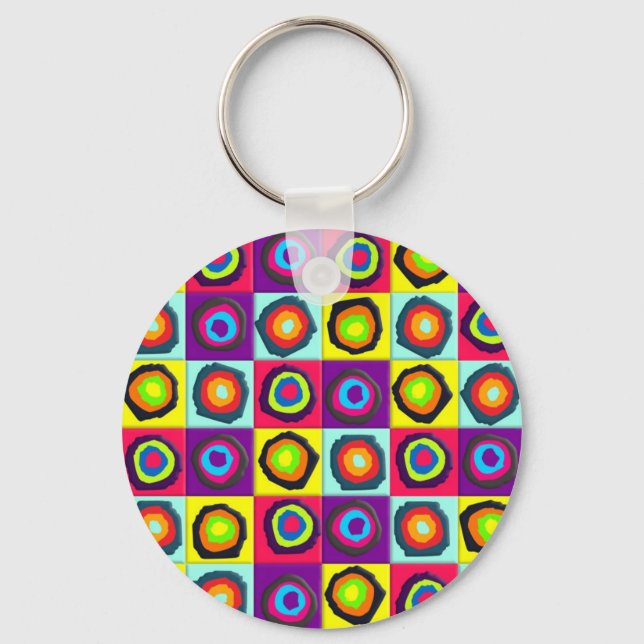 Colourful Circles Pattern Keychain (Front)