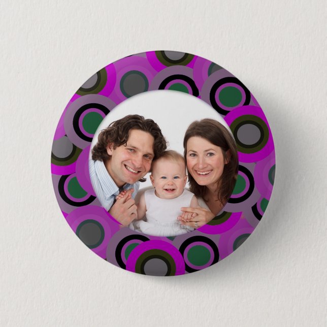 Colourful Circles/Photo 2 Inch Round Button (Front)