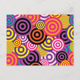Colourful circles postcard