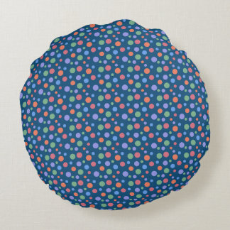 Colourful circles round pillow
