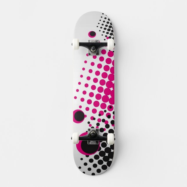 Colourful Circles Skateboard (white) (Front)