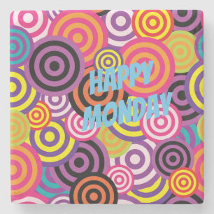 Colourful circles stone coaster