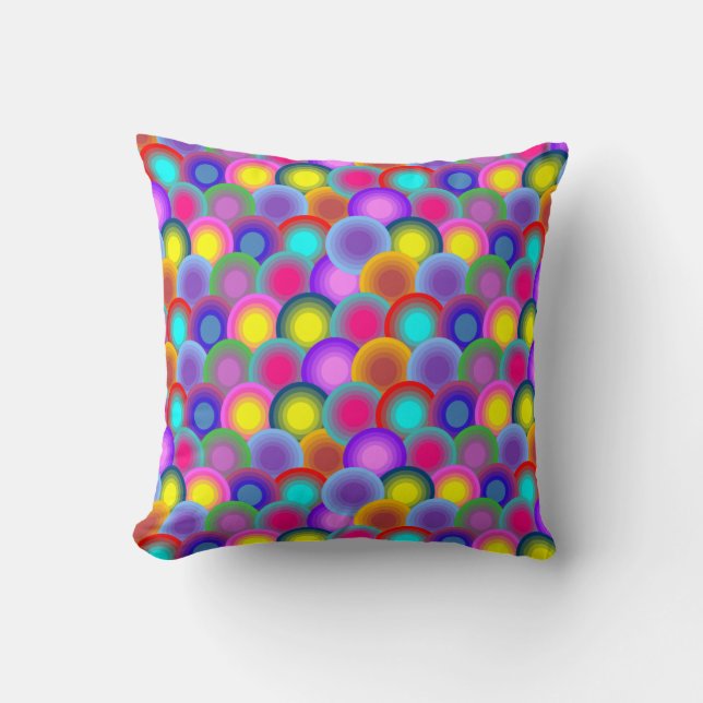 Colourful Circles Throw Pillow (Front)