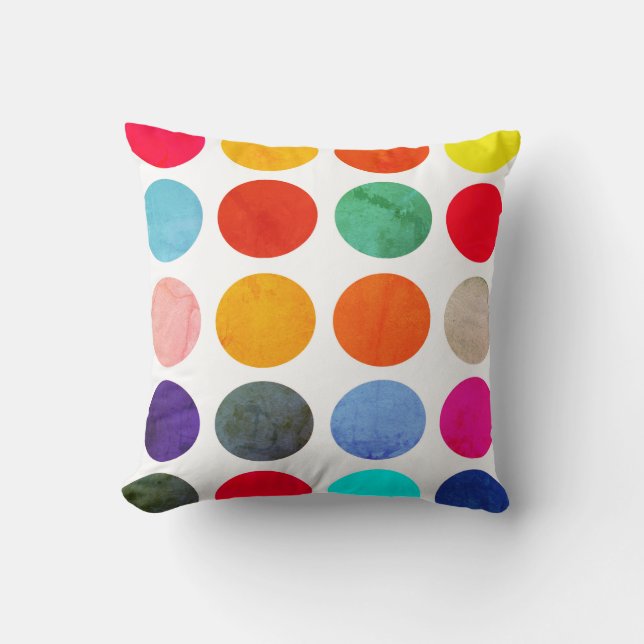 Colourful Circles Throw Pillow (Front)