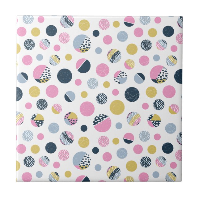 Colourful Circles  Tile (Front)