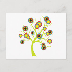 Colourful Circles Tree Postcard