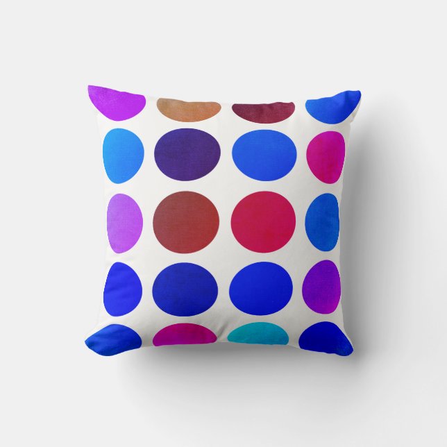 Colourful Circles Whimsy 2 Throw Pillow (Front)