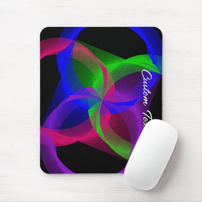 Colourful Circular Blend Geometric Mouse Pad (With Mouse)
