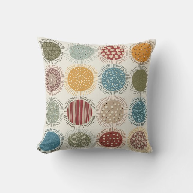 colourful circular pattern cushion (Front)