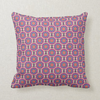 Colourful Circular Repeating Abstract Pattern Throw Pillow