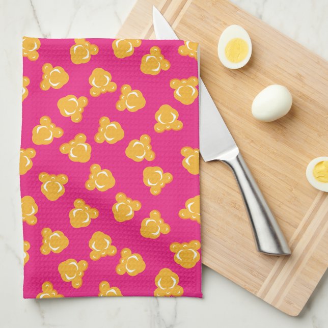 Colourful Circus Popcorn Pattern Kitchen Towel (Quarter Fold)