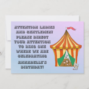 Colourful Circus Tent Childs Birthday Party Invitation