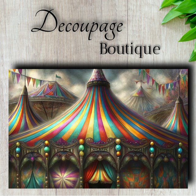 Colourful Circus Tent Decoupage Tissue Paper (Colorful Circus Tent Decoupage Tissue Paper)
