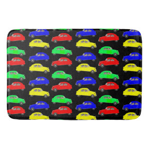 Colourful Citroen 2 CV Tiled Pattern Bath Mat