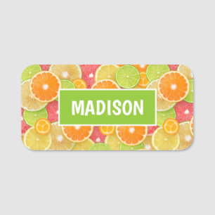 Colourful Citrus custom name Tag