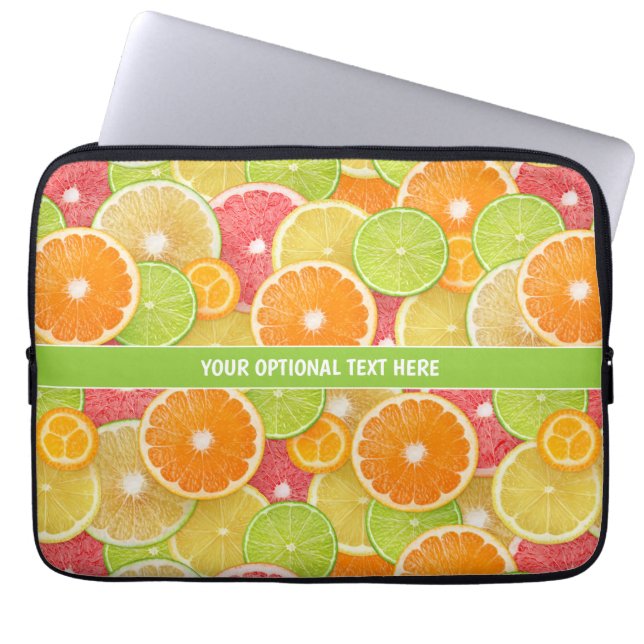 Colourful Citrus custom text Laptop Sleeve (Front)