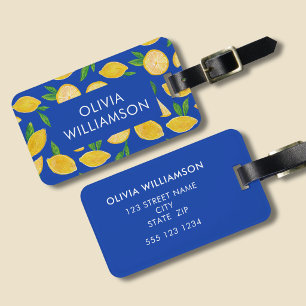 Colourful Citrus Lemon pattern Luggage Tag