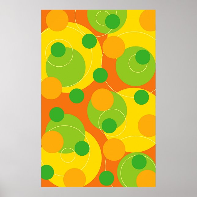 Colourful Citrus Lime Bubbly Fun Circle Dots Poste Poster (Front)