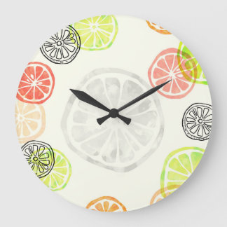 Colourful Citrus Slice Wall Clock – Summer Fruit D