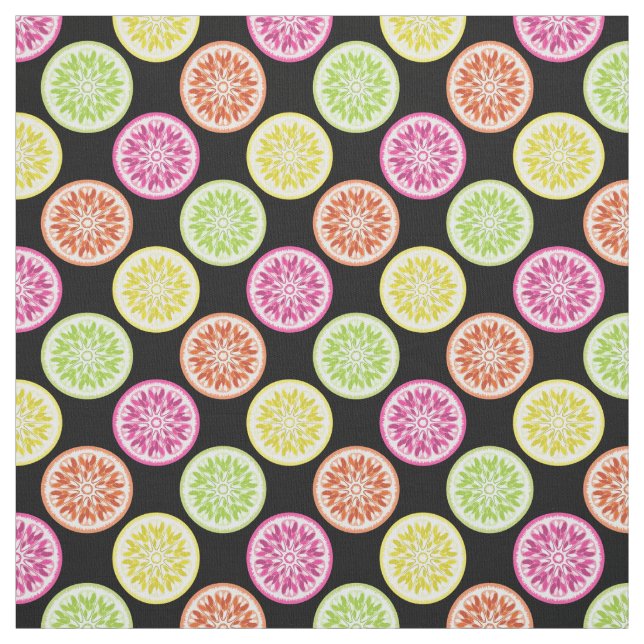Colourful Citrus Slices Fabric (Swatch)