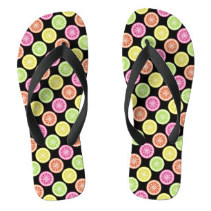 Colourful Citrus Slices Flip Flops