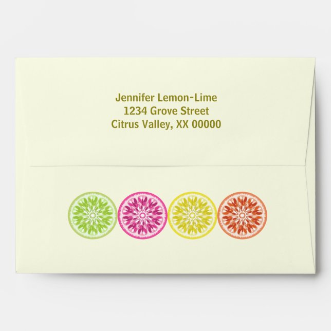 Colourful Citrus Slices Personalized Envelope (Back (Top Flap))