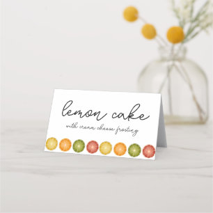 Colourful Citrus Themed Food Table Cards