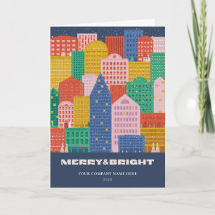 Colourful City Coroporate Holiday Folded Card