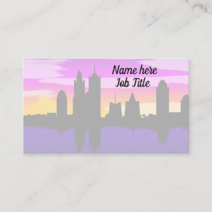 Colourful Cityscape Customizable Business Card