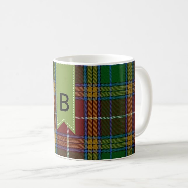 Colourful Clan Baxter Plaid  Coffee Mug (Front Right)
