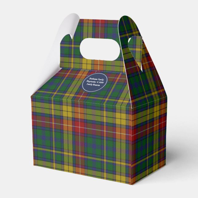 Colourful Clan Buchanan Plaid Event Favour Gift Bo Favor Box (Back Side)