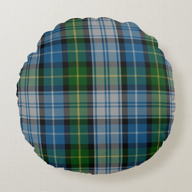 Colourful Clan MacNeil Plaid Round Pillow (Front)