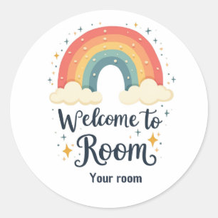 Colourful Class Decor – Welcome Poster Classic Round Sticker