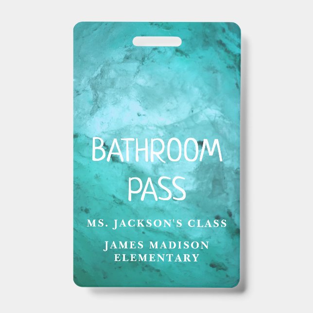 Colourful Classic Back To School Bathroom Hall Pas Badge (Front)